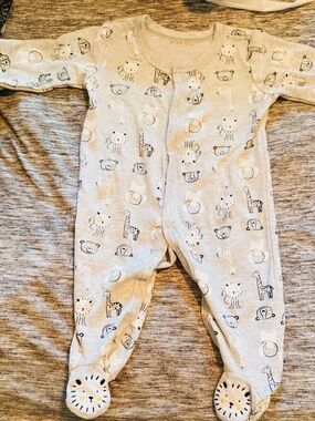 Kids Light Gray Animal Print Pajamas